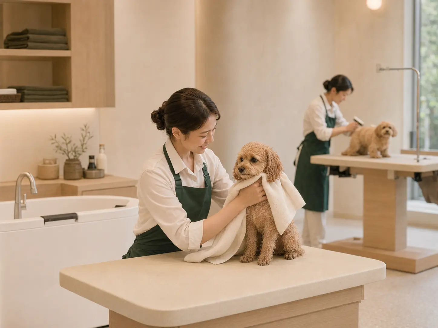 펫타리움 청담의 그루밍과 목욕 위생관리